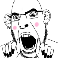 angry animated blush ear earring glasses hand nose_piercing nose_ring open_mouth painted_nails soyjak stubble subvariant:slutson variant:cobson // 723x861 // 87.0KB