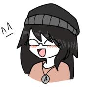 ^_^ avengers beanie closed_eyes hair happy necklace oekaki open_mouth redraw variant:soytan // 694x639 // 91.7KB