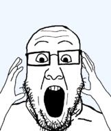 arm beard glasses hand merge open_mouth series:fusionjaks soyjak subvariant:ppplier template transparent_background variant:markiplier_soyjak variant:ppp // 673x800 // 20.2KB