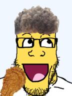 artist:Ilovy epic_face fried_chicken happy john_shedletsky open_mouth roblox shedletsky stubble variant:markiplier_soyjak yellow_skin zoomer zoomer_hair // 600x800 // 266.8KB