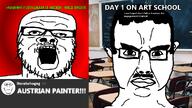 adolf_hitler austrian_painter caption instagram moustache school subvariant:chudjak_front subvariant:neutralplier text thumbnail variant:a24_slowburn_soyjak variant:chudjak variant:markiplier_soyjak youtube youtube_thumbnail // 1353x763 // 524.2KB