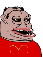 amerimutt amphibian balding black_sclera brown_eyes clothes ear frog hair mcdonalds mutt mutt_lips nas:amerimutt nas:pepe pepe_the_frog red_lips red_shirt subnas:groyper subnas:groypermutt subnas:pepemutt tan_skin // 635x850 // 14.1KB