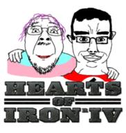 2soyjaks chud_troon_alliance clothes ear flag friendship glasses hair hand happy hearts_of_iron makeup mustache nazism purple_hair smile soyjak stubble subvariant:chudjak_front swastika tranny variant:bernd variant:chudjak video_game // 289x305 // 95.2KB