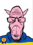 angry beard countrywar crying euromutt flag flag:ukraine glasses mutt oink pig pink_skin red_eyes snout subvariant:euromutt sweater ukraine variant:markiplier_soyjak // 594x797 // 33.2KB