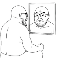 arm clothes full_body glasses meta:ai_generated mirror sitting soyjak stubble variant:unknown // 1024x1024 // 712.9KB