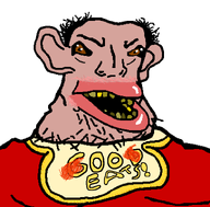 amerimutt angry balding bib big_lips brown_eyes ear fat hair le_56%_face looking_at_you mutt mutt_lips nas:amerimutt nose open_mouth red_shirt rotten_teeth soyjak stain stubble text transparent_background variant:lactoriajak // 812x800 // 28.0KB