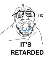 drool glasses iq its_over retard retarded small_brain stubble teeth teeth_showing text variant:feraljak // 927x1098 // 163.8KB