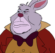 alice_in_wonderland bowtie cartroon clothes disney fat fur glasses obsessed rabbit satoko_this_you? variant:meximutt white_background white_rabbit // 888x849 // 56.8KB