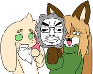 (you) animal averi chud fox front_facing furry hazel laughing meta:tagme mirror pointing rabbit subvariant:pol_face variant:chudjak // 759x607 // 39.4KB