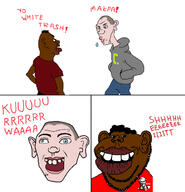 black_skin chicken clothes comic hair kfc kurwa negro poland red_lips sheeeit soyjak spit stubble subvariant:impish_tyrone text variant:impish_soyak_ears white_trash // 680x704 // 240.0KB