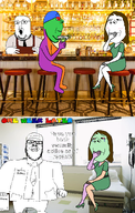 alcohol bar bartender bloodshot_eyes clothes color comic crying doctor dr_soyberg drink female flirting full_body glasses irl_background meta:trendy_tuesday sitting std stool stubble subvariant:annabelle subvariant:gapejak_side subvariant:wholesome_soyjak text trend:colorjak variant:a24_slowburn_soyjak variant:gapejak variant:norwegian // 1086x1713 // 2.0MB
