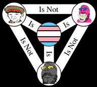 3soyjaks baby closed_mouth clothes doll_(user) ear glasses grey_skin kuz military_hat military_uniform necktie pacifier peaked_cap pink_skin small_eyes smile soot soot_colors soviet_army_uniform soyjak soyjak_party stubble text tranny transgender_flag trinity uniform variant:gapejak variant:kuzjak // 515x463 // 56.9KB