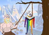 a10 a10_eyes baby babyjak beard binky black_glasses bloodshot_eyes brown_pants caca cacaborea eyeglasses faggot faggots glasses hanging hanging_troon hanging_troonjak lgbt lgbtq lgbtq+ lgbtq_flag lgbtqia muscles muscular_male open_mouth pale_skin progress_pride_flag purple_hair purple_tongue rainbow rainbow_flag rope strong subvariant:babyjak variant:gapejak variant:troonjak white_skin yellow_beard yellow_teeth // 2086x1500 // 2.5MB