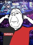 Alexandra_palace arm darts glasses hair no_beard shirts stephen_bunting subvariant:wholesome_soyjak torso variant:gapejak // 250x333 // 74.4KB