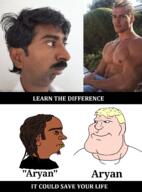 a10 a10_eyes blond blue_eyes brown_skin chad chinless chinlet india indian meta:tagme stubble subvariant:mexiaryan text trend:aryan variant:meximutt white_skin wordswordswords // 1436x1946 // 1.9MB