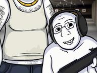 2soyjaks arm artist:soyjakfan01 child childhood_photo clothes father glasses gun hand headphones holding_gun jewelry meta:Not_OC shirtless shooting_range smile soyjak teen variant:shotjak wholesome // 2048x1535 // 293.0KB