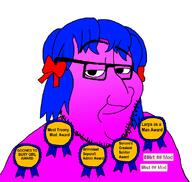 blue_hair bury_pink_gril janny meta:namefags mist mist_(user) mod namefags pink_skin ribbon soyanniversary soycraft soycraft_2 soyjak_blog variant:smugjak // 1175x1111 // 80.3KB