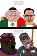 2023 2025 4soyjaks ack ascence_(user) before_after black_skin blood brown_skin cap clothes drama ear esl fat flag:italy flag:mexico flag:progress_pride_flag flag:quebec flag:quebec_pride fnf_pedo friendship front_facing full_body glasses hair hat italian_chad(namefag) italy_vs_mexico jimbo_(namefag) looking_to_the_right meta:namefags moustache mouth_closed mutt namefag_drama namefags neovagina nose obese oneshot open_mouth purple_shirt rope satoko_houjou(namefag) series:esl_pedo_league series:trios_&_duos shitskin side_profile stubble subvariant:alicia_side subvariant:chudjak_front subvariant:chudplier subvariant:meximutt_front2 sweating tan_skin text variant:alicia variant:chudjak variant:markiplier_soyjak variant:meximutt whisker white_background white_text year yellow_sclera yellow_teeth // 1200x1800 // 727.8KB