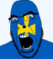 angry country cross flag flag:poltava_oblast glasses hair looking_to_the_left oblast open_mouth plant poltava_oblast soyjak stubble teeth thick_eyebrows ukraine variant:cobson // 721x789 // 26.7KB