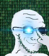 glasses glowing glowing_eyes glowing_glasses hand matrix smile smug soyjak stubble sunglasses variant:soyak // 699x800 // 484.9KB