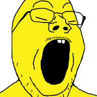 asian double_chin glasses mustache open_mouth small_eyes soyjak stubble variant:gapejak yellow // 600x800 // 24.4KB