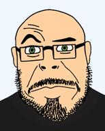 beard black_shirt closed_mouth clothes glasses green_eyes michael_stevens mustache raised_eyebrow stubble subvariant:orthodoxson transparent_background variant:cobson vsauce white_skin youtube youtuber // 822x1024 // 304.5KB
