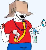 arm box clothes hand holding_object nintendo nintendo_labo nintendo_switch open_mouth soy soyjak soylent stubble tshirt variant:soyak video_game // 1160x1265 // 510.9KB