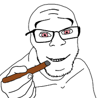 eyebrows glasses hand red_eyes stubble teeth variant:feraljak // 1025x1025 // 28.9KB