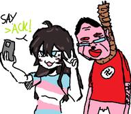 ack ack! africa chud drawing flags girl hanging meta:bait_post_dni nazism paint say_ack swastika text trans transgender_flag transgirl ugly variant:chudjak variant:raid_tan // 1213x1057 // 60.3KB