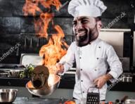 angry black_skin bloodshot_eyes chef chef_hat crying distorted gigachad glasses holding_object irl_background kitchen open_mouth shutterstock_watermark smile smirk soyjak stock_image stock_image_watermark stockbusters_watermark stretched_mouth stubble thick_eyebrows total_nigger_death variant:soyak watermark yellow_sclera // 592x457 // 463.8KB
