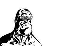 bald buff ear glasses muscles muscular_male sleepy soyjak stubble variant:unknown white_background white_skin // 1507x1187 // 73.0KB