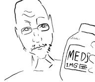 closed_mouth glasses holding_object meds soyjak stubble variant:unknown // 467x403 // 17.4KB