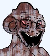 bloodshot_eyes crying distorted ear glasses hand iron lead open_mouth proto-slopjak rust soyjak stubble subvariant:crying_soyak_ears2 variant:soyak // 708x800 // 751.5KB