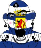 animal bbc blush crown ear facial_mark flag flag:zeeland forehead_mark glasses hair hand lion netherlands nose_piercing nose_ring open_mouth painted_nails queen_of_spades soyjak stubble subvariant:slutson subvariant:spadeson tattoo variant:cobson zeeland // 723x861 // 144.2KB