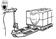 2soyjaks arm box glasses hand open_mouth pallet pallet_jack smile soyjak stubble subvariant:wholesome_soyjak variant:gapejak variant:markiplier_soyjak // 461x322 // 5.3KB