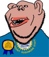 1889 amerimutt award black_sclera brown_skin clothes ear flag flag:south_dakota lips mount_rushmore mutt open_mouth south_dakota soyjak state stubble subvariant:impish_amerimutt text united_states variant:impish_soyak_ears // 685x793 // 88.3KB