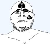 bbc benito_mussolini closed_mouth ear glasses horny queen_of_spades soyjak stubble tattoo variant:benitojak white_background // 1170x1306 // 191.1KB