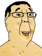 cheese glasses grin hair looking_at_you smile subvariant:gapechud thick_eyebrows variant:chudjak // 480x640 // 145.0KB