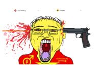 asiamutt asian aznidentity beta_male blood bloodshot_eyes clothes country ear firearm flag glasses gun hair hapa open_mouth pistol reddit soyjak subvariant:chudjak_front suicide variant:chudjak vietnam vietnamese yellow yellow_skin // 1224x813 // 670.2KB