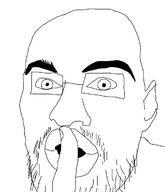 glasses kfc_clash looking_at_you open_mouth soyjak stubble variant:unknown // 619x720 // 71.0KB