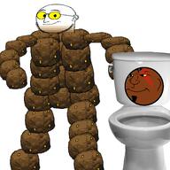 Warrior-Z(user) funny kratos man_made_from_poop not_skibidi poop poop_ball poop_man scat scat_ball toilet variant:weirdpenis // 1500x1500 // 387.7KB