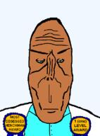 award bald brown_skin clean_shaven clothes hotline_miami hotline_miami_2 most_obsessed_faggot_award subvariant:euromutt suit the_henchman variant:markiplier_soyjak // 590x796 // 15.6KB