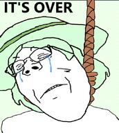 crying crystal_cafe eyelashes female femjak glasses green_hair hair hanging its_over rope soyjak subvariant:gapejak_female suicide text variant:gapejak // 768x859 // 303.5KB