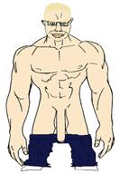 a10_eyes arm blond buff bwc closed_mouth clothes ear full_body glasses hair hand penis smile subvariant:obsessedchud template variant:chudjak white_skin // 1464x2120 // 118.5KB