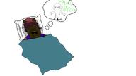 blanket chud1 chud_(boorufag) chud_(soybooru) clothes drawing dream fat greentext hat holding_object jimbo_(namefag) jimbo_(user) meta:namefags nigger niko_(oneshot) obese oekaki pillow scared sweating variant:alicia yellow_sclera yellow_teeth // 1920x1080 // 72.1KB