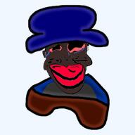 artist:crimsonvoidhydra1488 bambi_(moldygh) big_lips bloodshot_eyes blue_hat blue_shirt brown_pants brown_skin clothes crying dave_and_bambi friday_night_funkin' glasses hat jartycuck jartynigger jartypedo shitskin soyjak subvariant:jartycuck variant:chudjak // 768x768 // 167.2KB