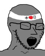 asian glasses grey_skin japan npc open_mouth soyjak squinting stubble subvariant:npc_soyak variant:soyak // 644x800 // 115.8KB
