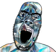 angry gem gem_skin glasses looking_at_you open_mouth soyjak stubble subvariant:cobjak teeth template thick_eyebrows // 640x593 // 233.2KB