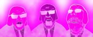 3soyjaks angry clothes dog ear glasses glowing inverted mustache necktie open_mouth purple soyjak stubble suit sunglasses thrembo trend:glowie variant:feraljak variant:feraljak_front variant:gapejak // 2490x1000 // 2.3MB