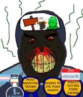 angry autisticnuswa1488_(user) award blood bloodshot_eyes faggot fpe hello_my_name_is_(sticker) meta:namefags pedophile rent_free shitskin soycheckmark_(user) stink_lines subvariant:hunky_twink_sex_machine teeth tranny transgender_flag // 592x692 // 203.6KB